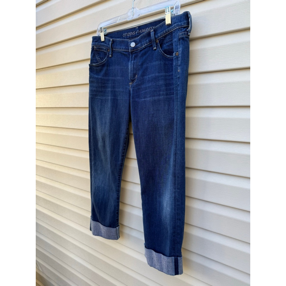 Citizens of Humanity Dani Cropped Straight Leg Jeans Size 30 Mid Rise Cuffed - Picture 3 of 8